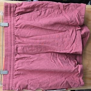 Frank & Oak Size S Dusty Pink Linen Blend Casual Shorts